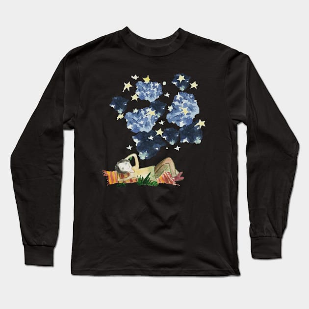 Starry starry night Long Sleeve T-Shirt by AleksandraHurson